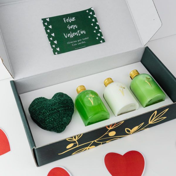 kit leche corporal gel champú especial san valentin valdezarza