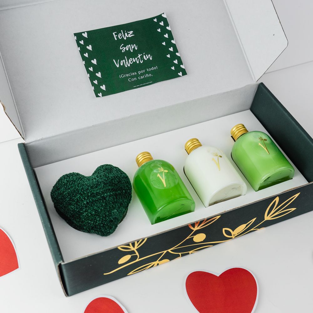 kit leche corporal gel champú especial san valentin valdezarza