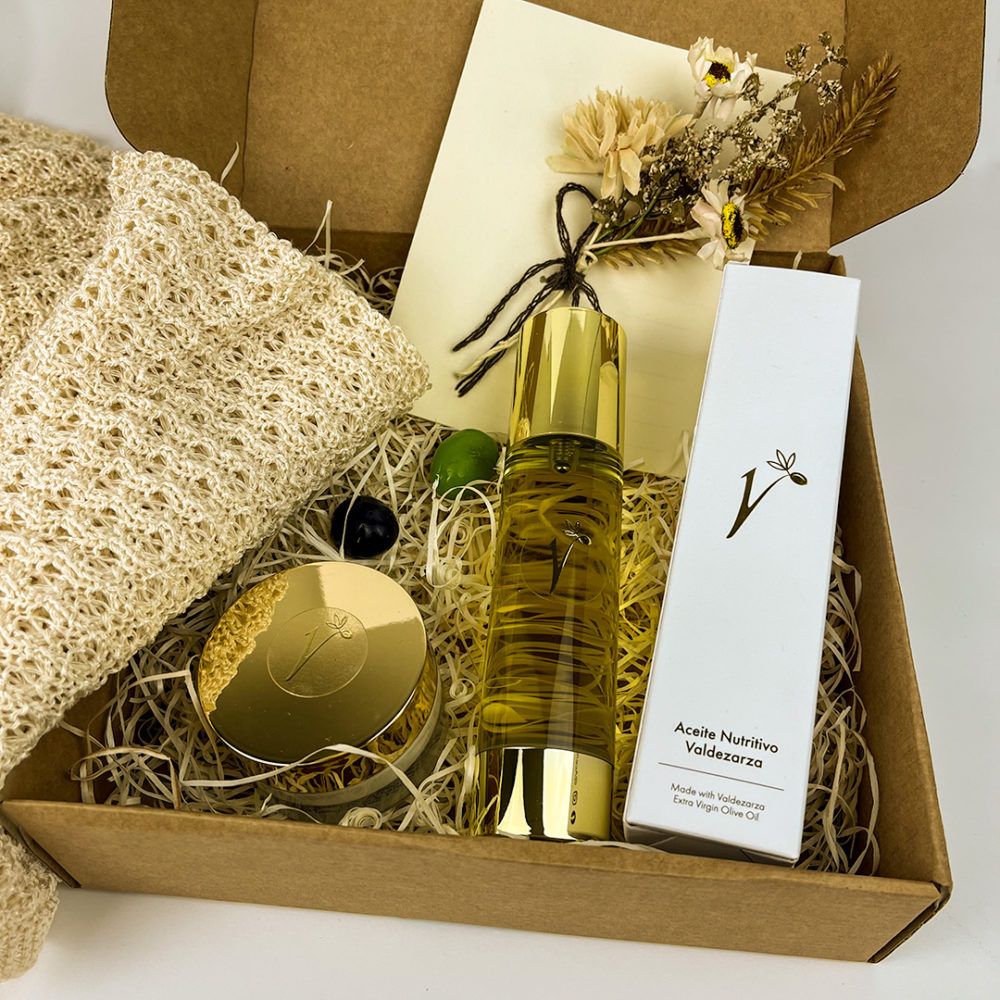 Cofre crema facial, aceite nutritivo y echarpe de punto